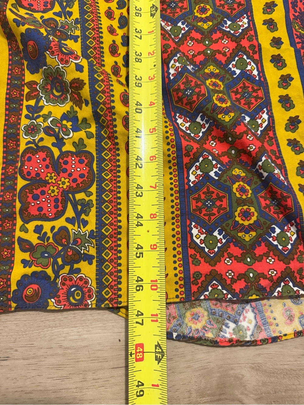 VTG Design House Apron Pinafore Dress 60s 70s Lotus Floral Paisley Cottagecore - Picture 10 of 12
